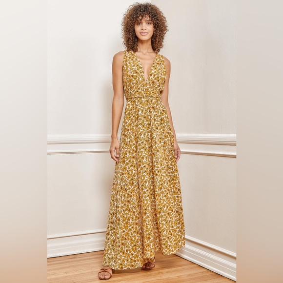 NEW LULUS FLORAL YELLOW DRESS - Picture 1 of 2